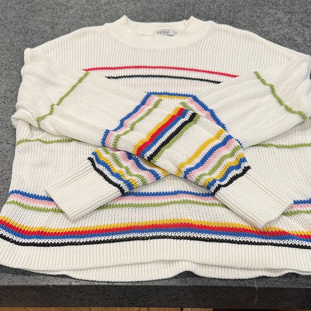 Pistola Multicolor Striped Crewneck Sweater